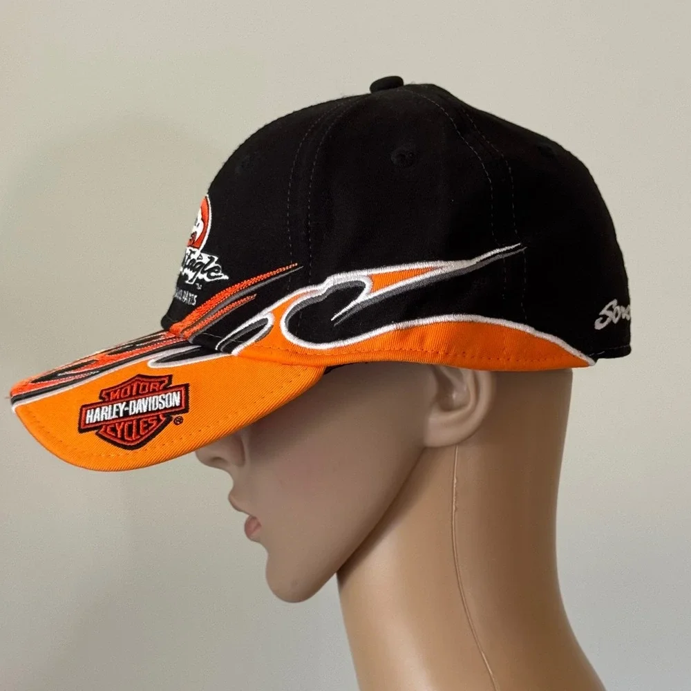 Harley Davidson Screamin Eagle Performance Parts Black Orange Flame A-Flex Hat
